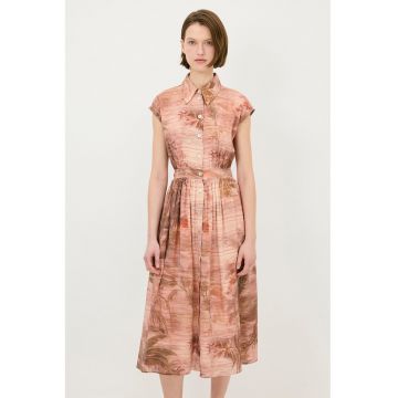 Rochie-camasa cu model si buzunare laterale