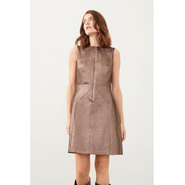 Rochie cu croiala in A si aspect metalizat