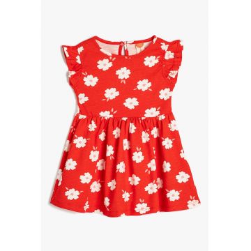 Rochie cu fronseuri si model floral
