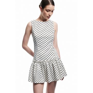 Rochie cu imprimeu cu buline - fara maneci