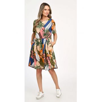 Rochie cu model tropical V343