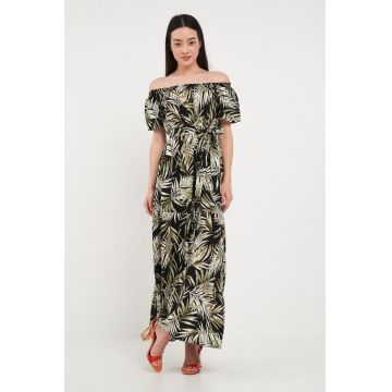 - Rochie dama cu imprimeu (Culoare: BLACK - Marime: XL/42)