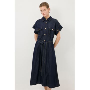 Rochie de denim cu maneci scurte