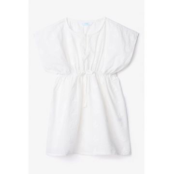Rochie de plaja cu broderi si snur