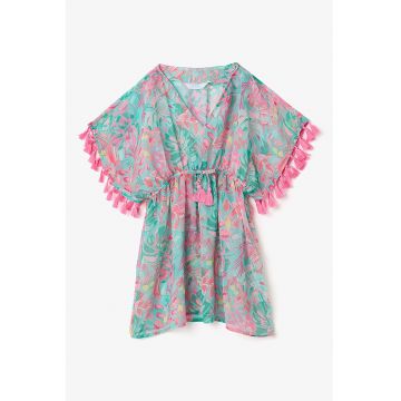 Rochie de plaja cu canafi si decolteu in V