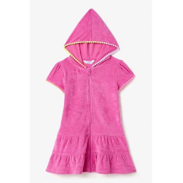 Rochie de plaja din material terry cu fermoar