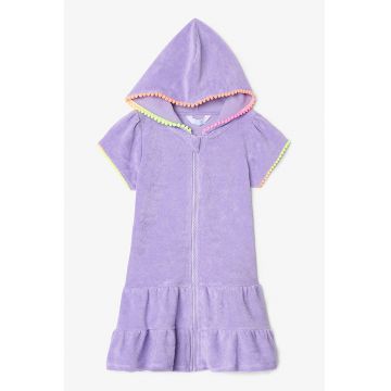 Rochie de plaja din material terry cu fermoar
