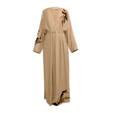 Rochie din amestec de in cu croiala petrecuta Tokyo