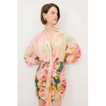 Rochie din in cu slit lateral