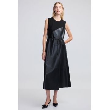 Rochie din piele ecologica cu segment
