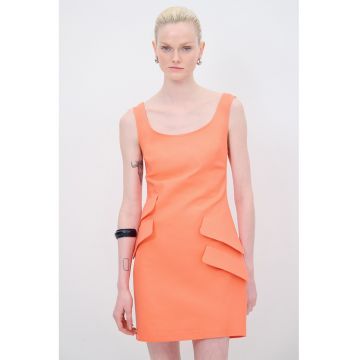Rochie dreapta din amestec de lyocell cu aplicatii decorative