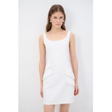 Rochie dreapta din amestec de lyocell cu aplicatii decorative