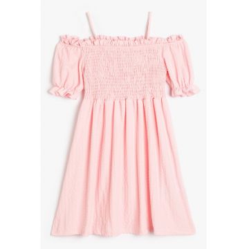 Rochie evazata cu insertii elastice