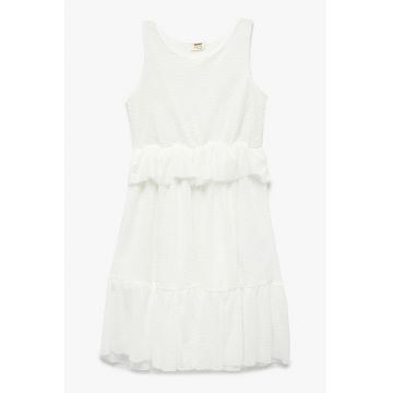 Rochie fara maneci cu broderie