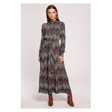 Rochie maxi cu volan - Imprimeu aztec - model 2 -