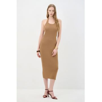 Rochie midi cambrata cu striatii