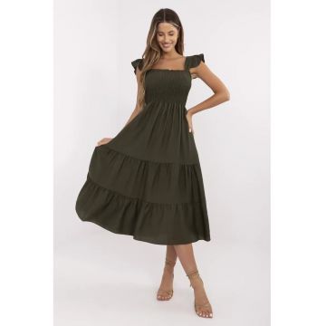 Rochie midi cu insertie elastica