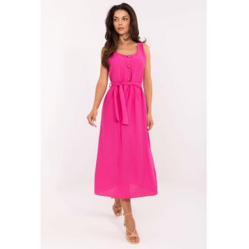 Rochie midi cu nasturi decorativi -