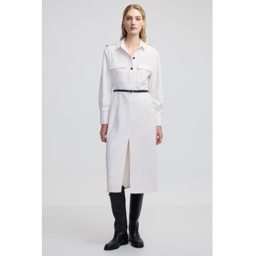 Rochie midi cu slit frontal