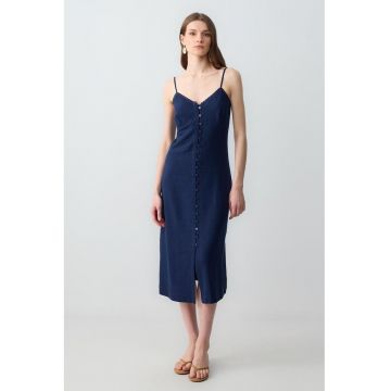 Rochie midi din amestec de in