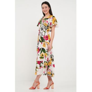 Rochie mini cu imprimeu si fronseuri