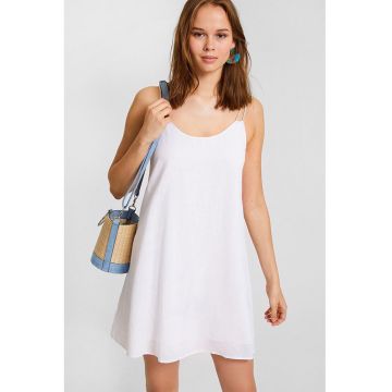 Rochie mini din amestec de in