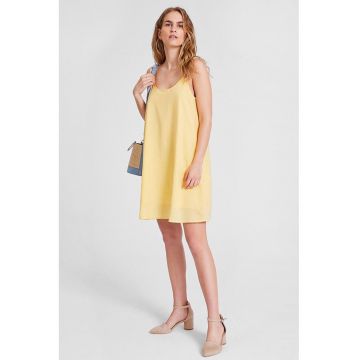 Rochie mini din amestec de in
