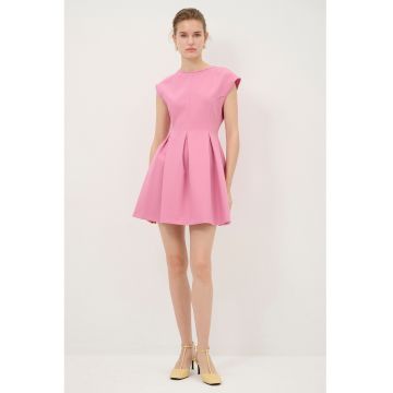 Rochie mini evazata cu maneci scurte