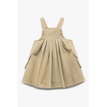 Rochie plisata cu buzunare cu clapa