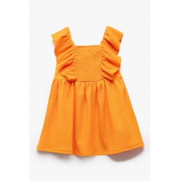 Rochie texturata cu garnituri transparente