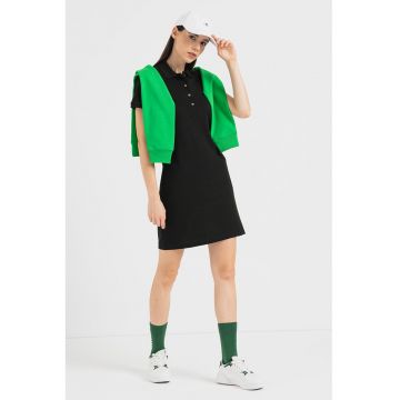 Rochie polo din material pique cu logo discret