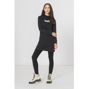 Rochie tip bluza sport cu imprimeu logo