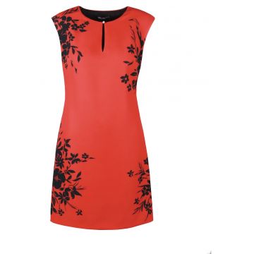 Rochie cu motive florale - Rosu