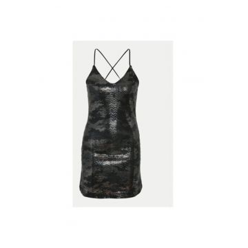 Rochie dama -  304534850 - Poliester/Fibre metalice - Negru