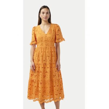 Rochie dama -  Portocaliu - Bumbac