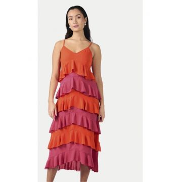 Rochie dama -  Portocaliu - Poliester