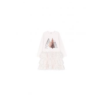 Rochie fete -  ecru - bumbac -