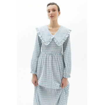 Rochie lunga cu model in carouri Papykpoti