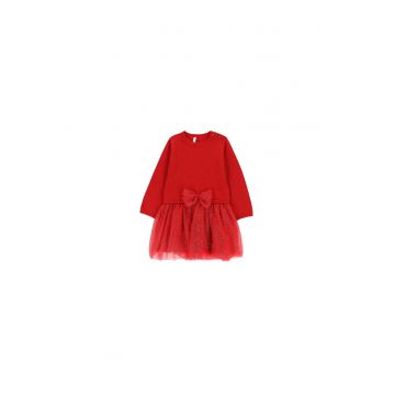 Rochie  pentru fete - evazata - tul - rosu