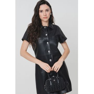 Rochie-camasa de piele ecologica