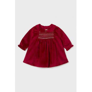 Rochie cu aspect de catife si guler Peter Pan