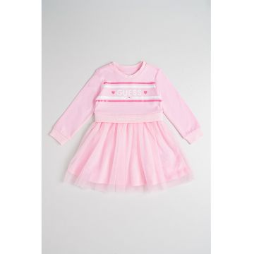 Rochie cu maneci lungi si imprimeu logo