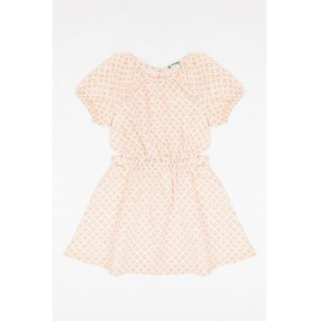 Rochie cu model floral si decupaje laterale