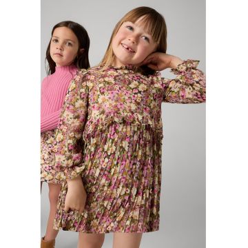 Rochie cu pliuri si imprimeu floral