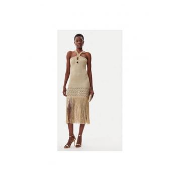 Rochie dama -  305172495 - Viscoza/Fibre metalice - Bej