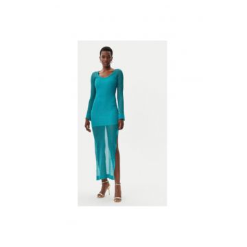 Rochie dama -  305172600 - Poliester/Fibre metalice - Verde