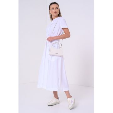 Rochie din amestec de bumbac organic cu snur in talie