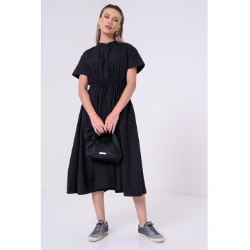 Rochie din amestec de bumbac organic cu snur in talie