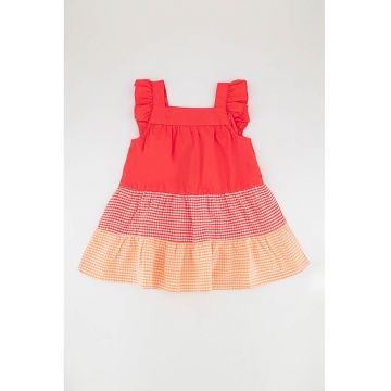 Rochie din bumbac cu model in carouri