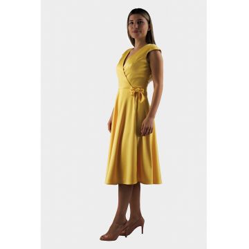 Rochie din satin cu decolteu in V